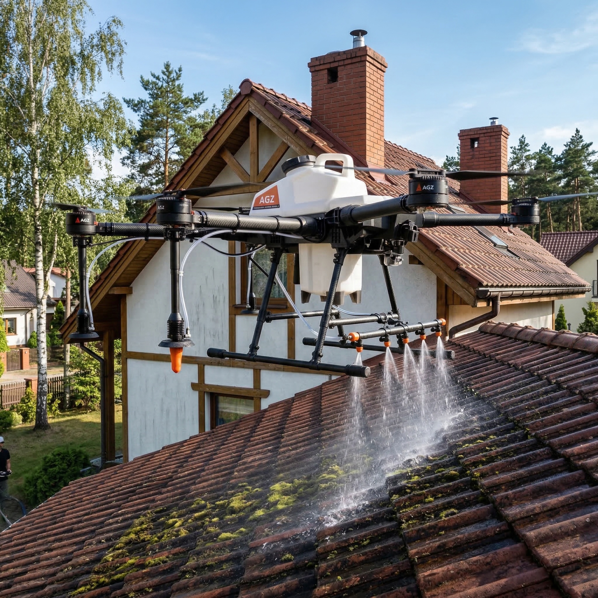 Mycie dachów dronem — SkyClean Ostrów Wielkopolski