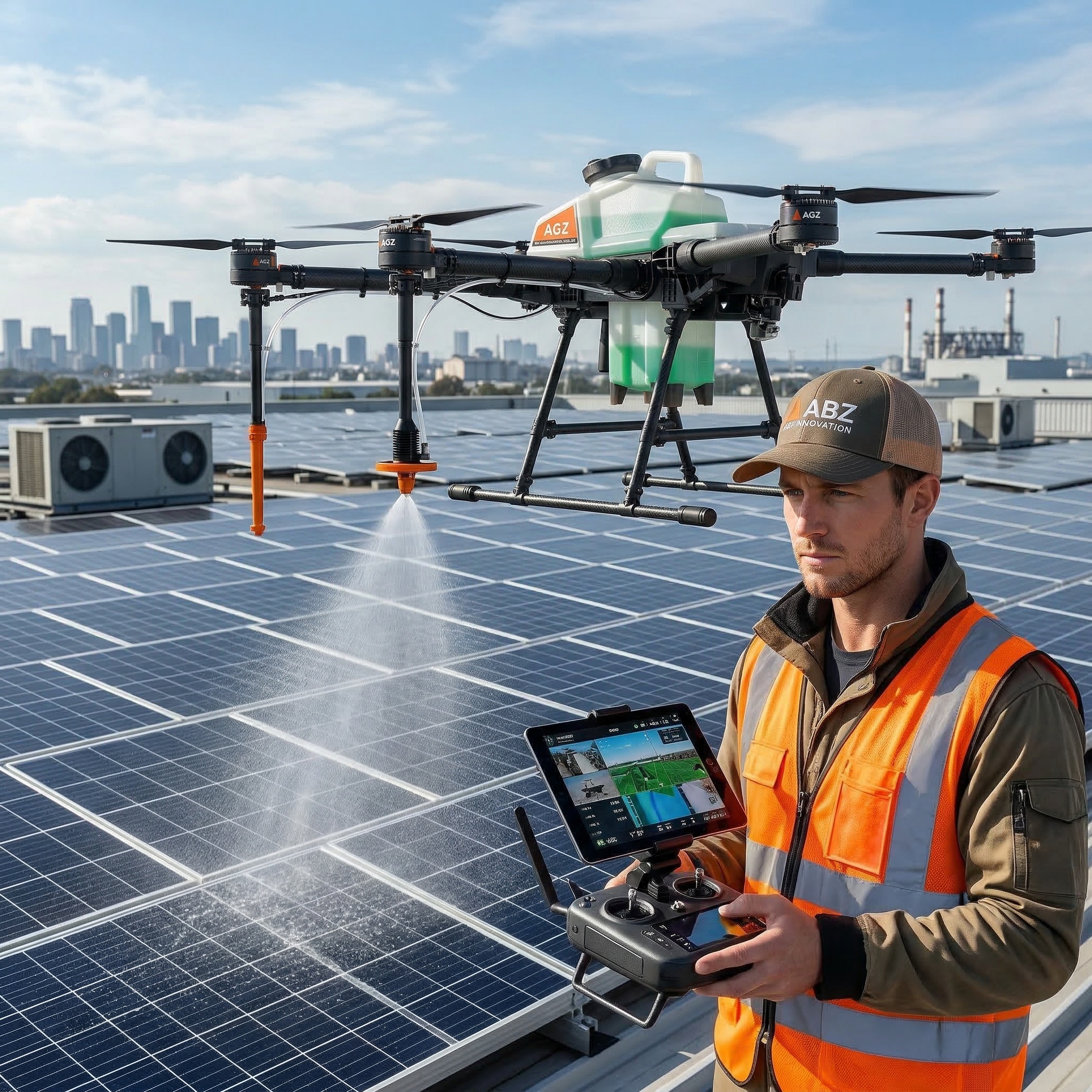 Dron SkyClean w akcji