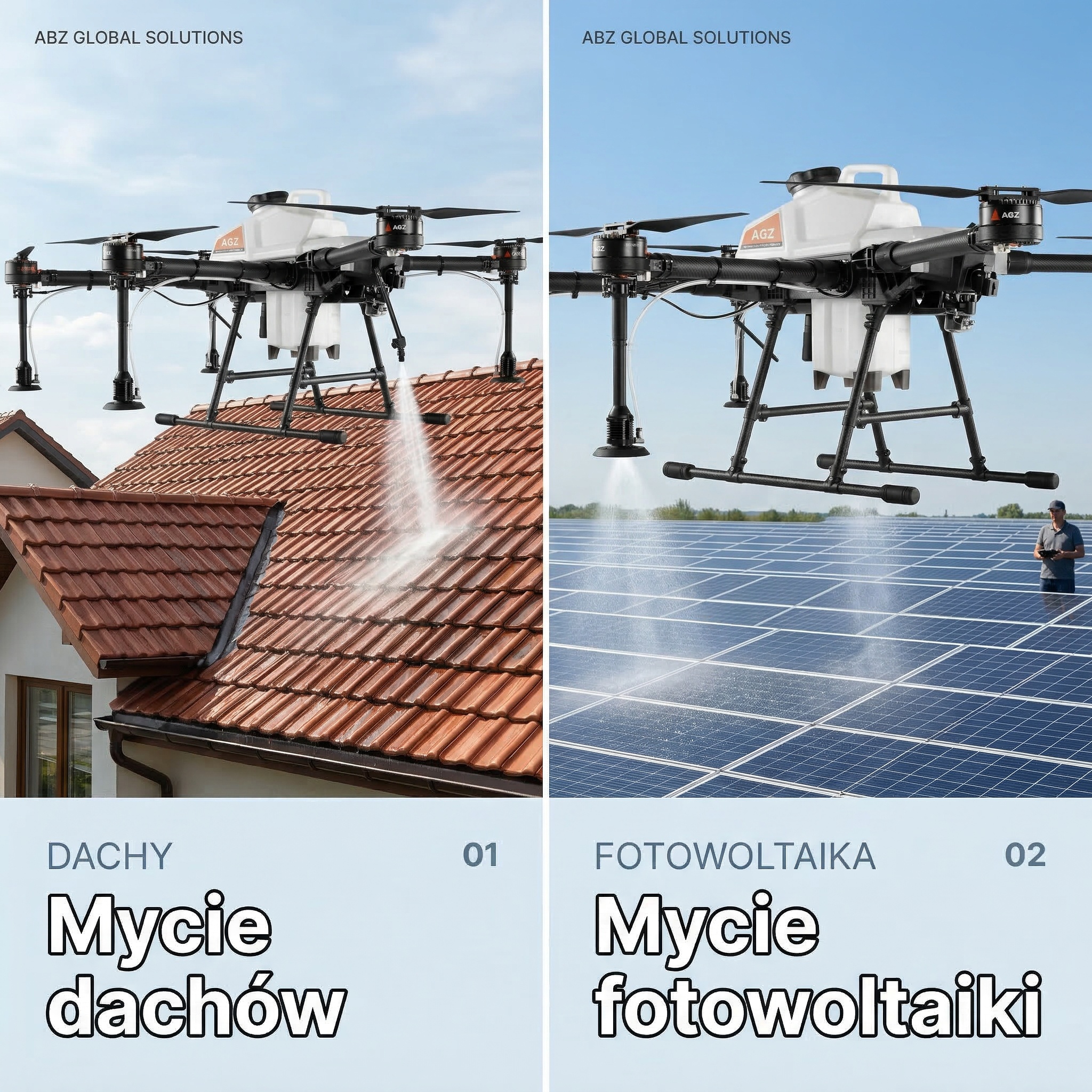 Mycie dronem w rolnictwie