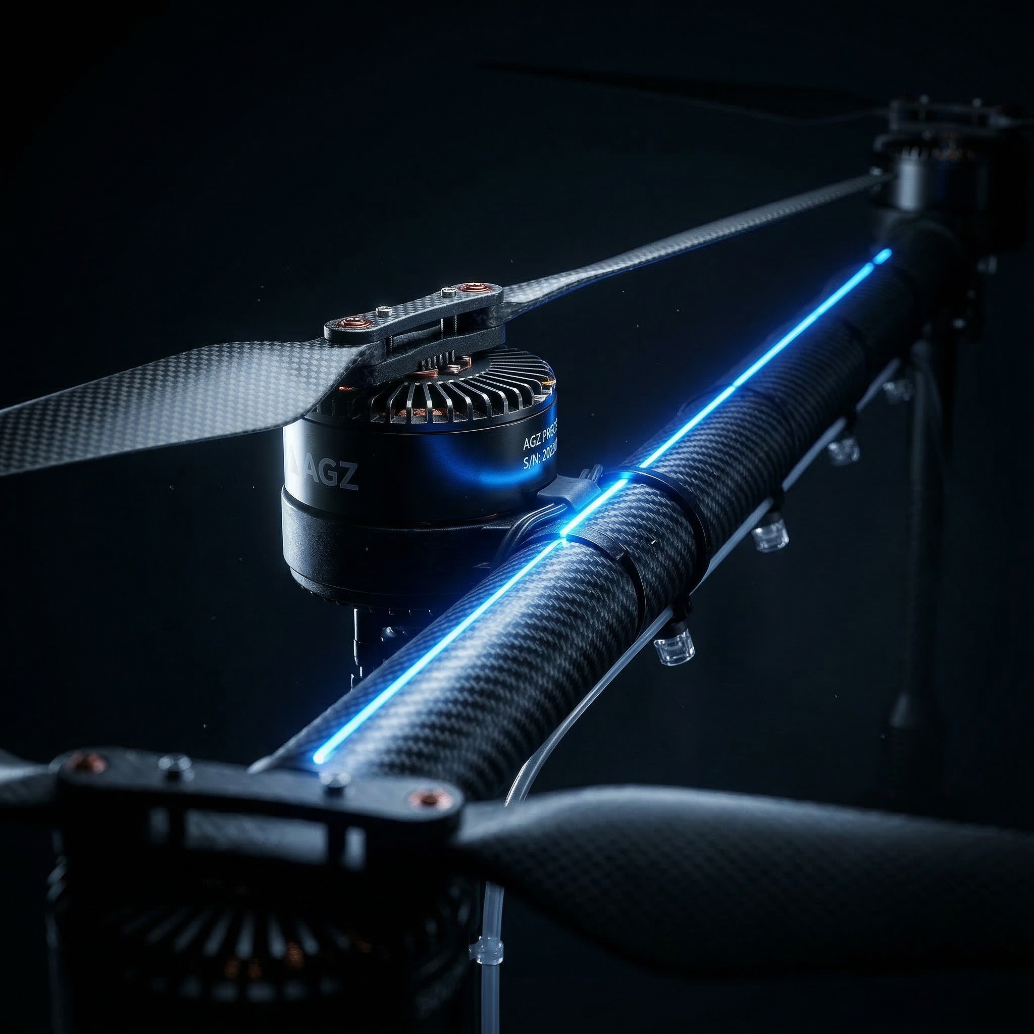 Technologia AGZ — brazo de fibra de carbono z LED